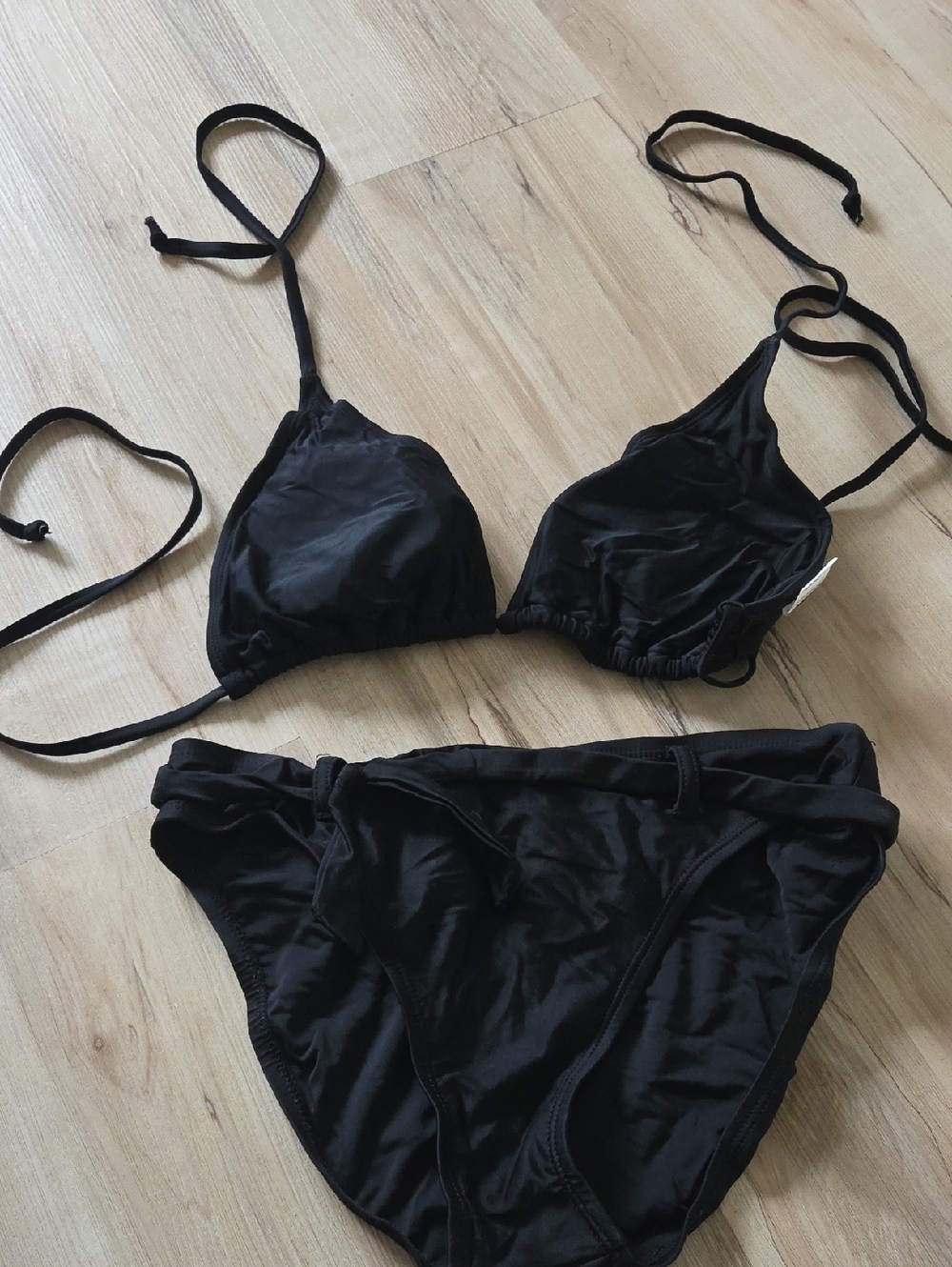 Isaac Mizrahi Black Ruched Bikini Set